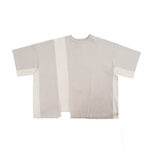 ASYMMETRICAL T-SHIRT - BEIGE - BEV C multi label store