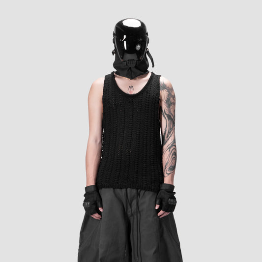 626 KNITTED SINGLET - BLACK