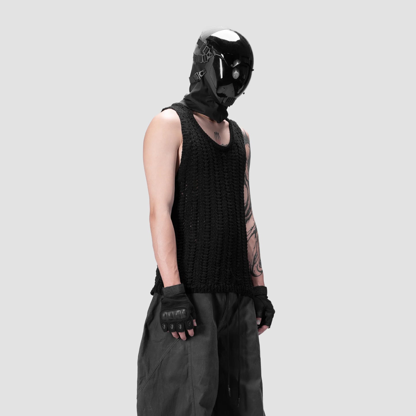 626 KNITTED SINGLET - BLACK