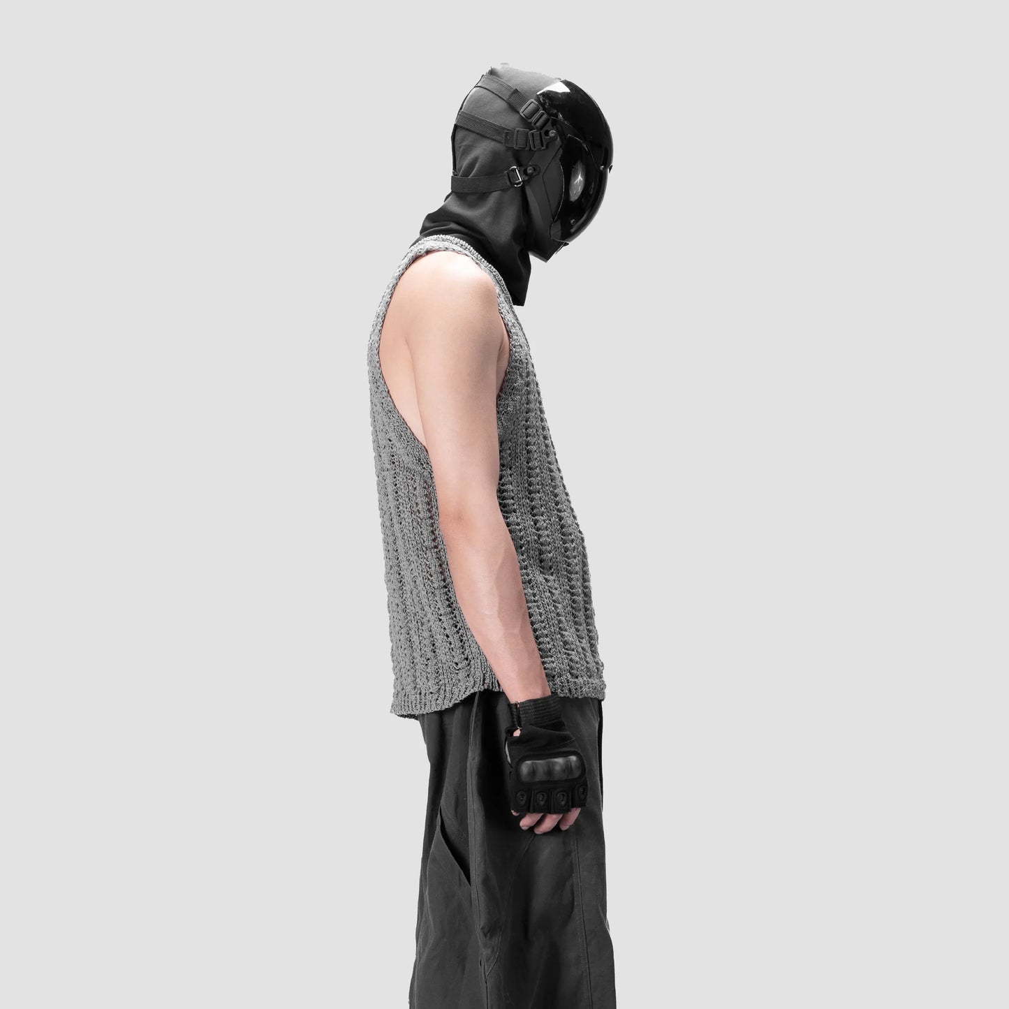 626 KNITTED SINGLET - GREY - BEV C multi label store