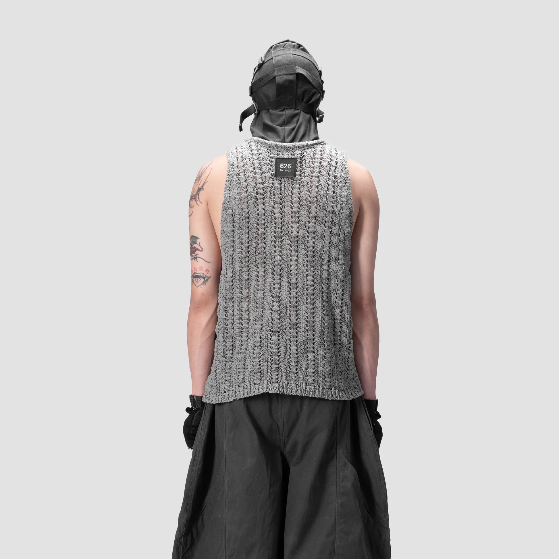 626 KNITTED SINGLET - GREY - BEV C multi label store