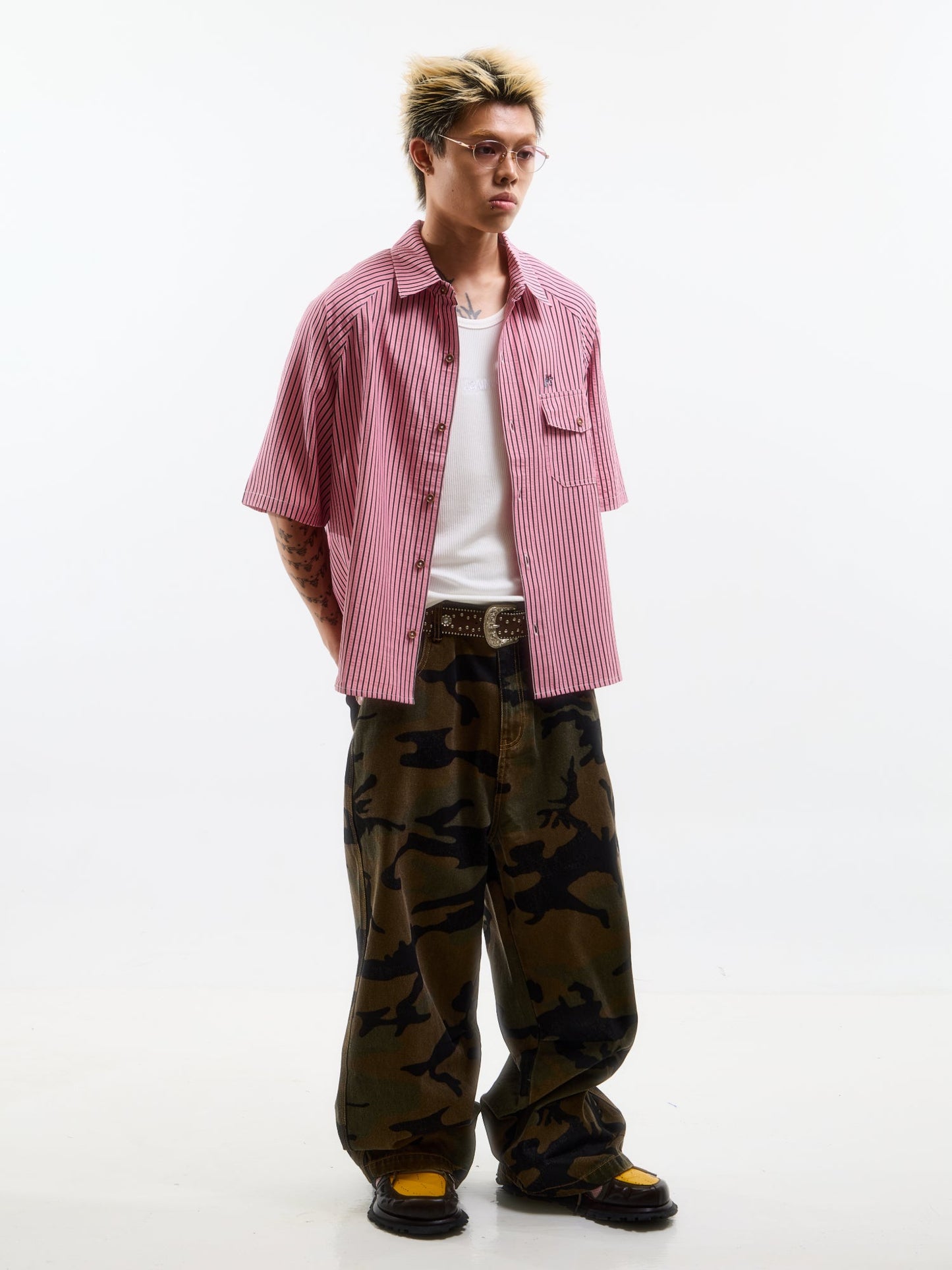 STRIPE MIGUEL SHIRT PINK - BEV C multi label store