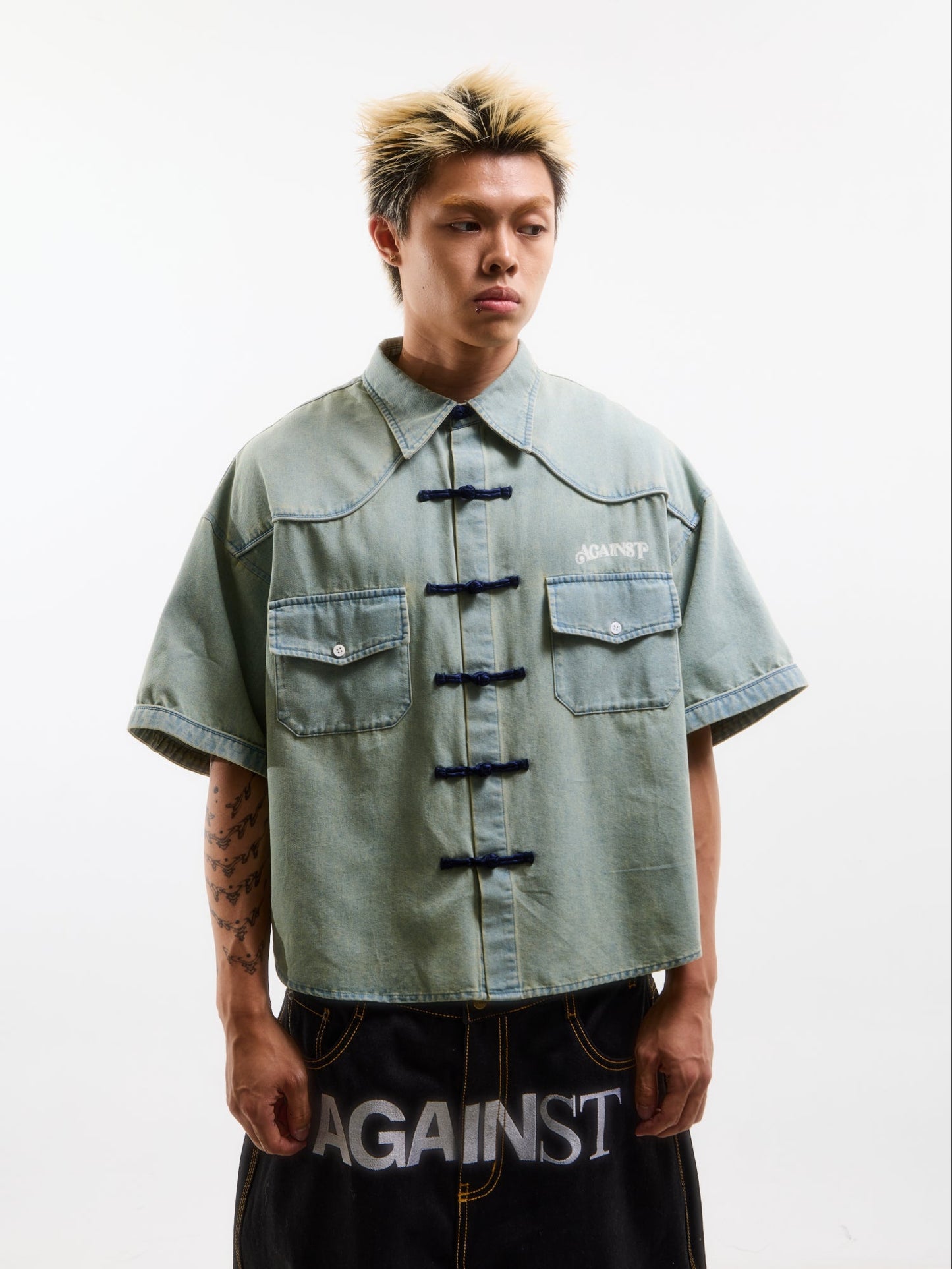 WESTERN ORIENTAL CHAPO SHIRT LIGHT BLUE - BEV C multi label store