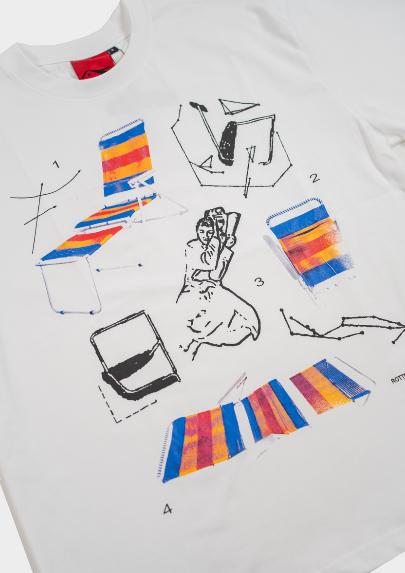 Lazy Chair Tee White - BEV C multi label store