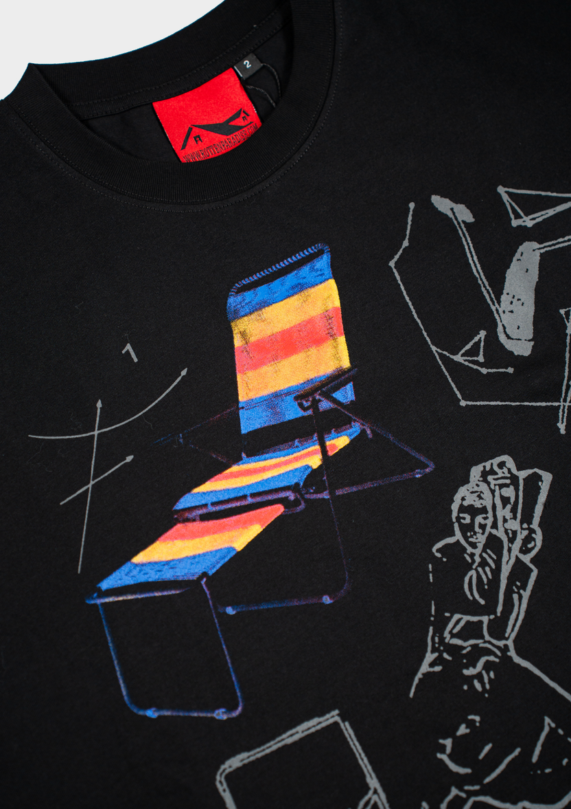 Lazy Chair Tee Black - BEV C multi label store