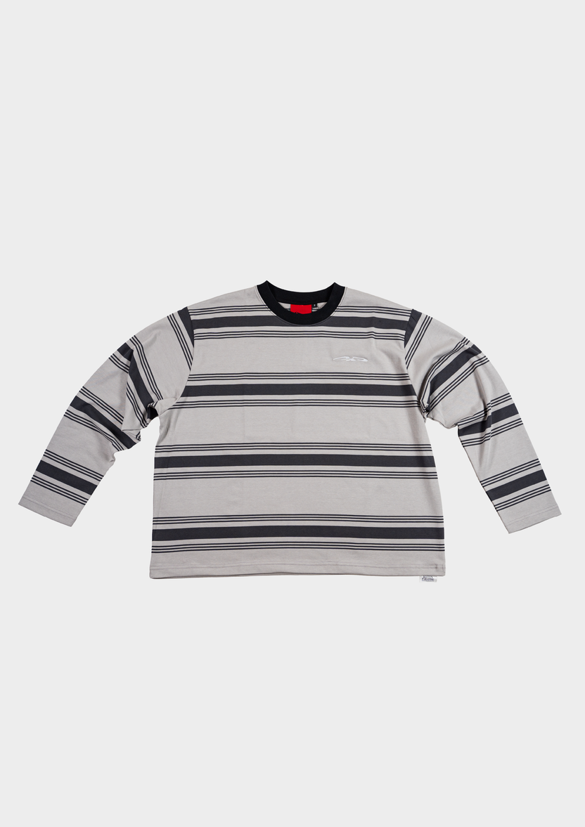Logo Stripe Cropped L/S Tee Grey - BEV C multi label store