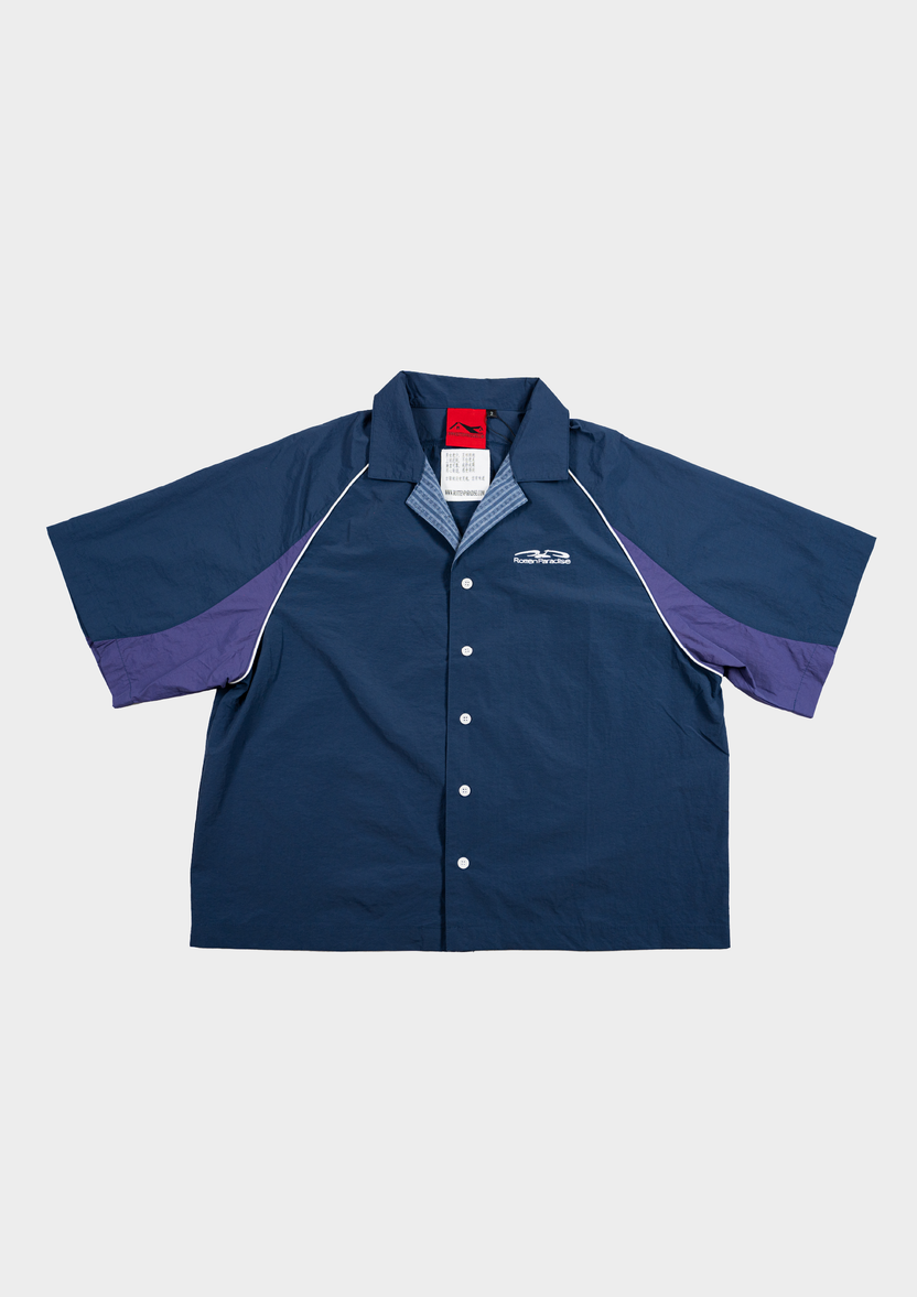 Papa Contrast Boxy Shirt Navy - BEV C multi label store