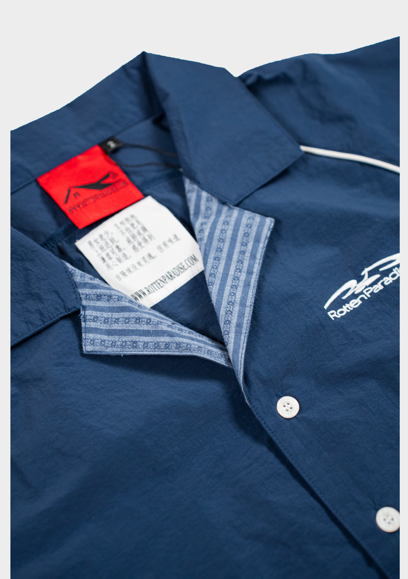 Papa Contrast Boxy Shirt Navy - BEV C multi label store