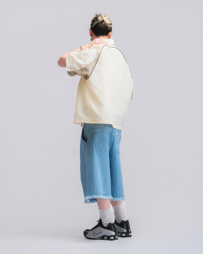 Papa Contrast Boxy Shirt Beige - BEV C multi label store