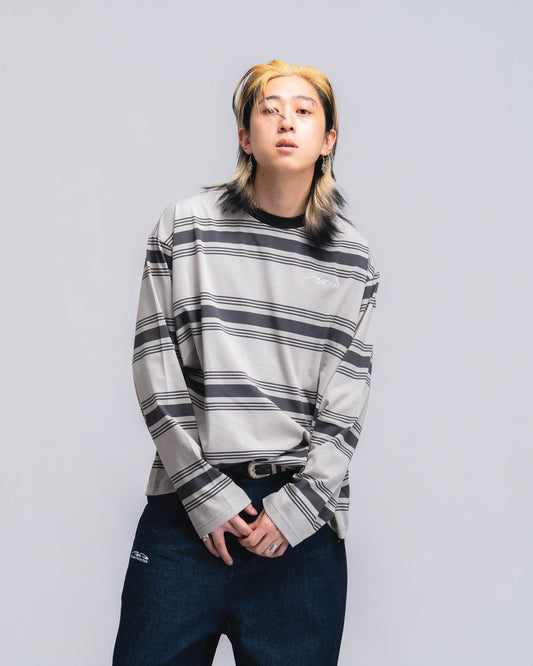 Logo Stripe Cropped L/S Tee Grey - BEV C multi label store