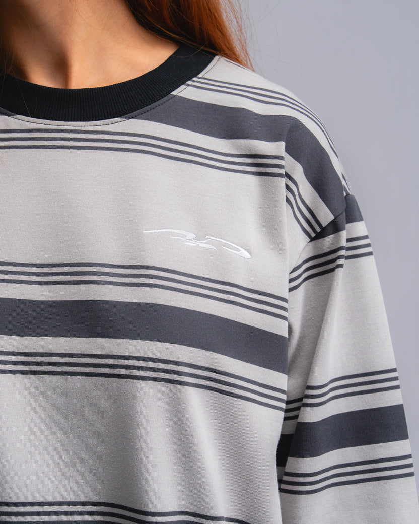 Logo Stripe Cropped L/S Tee Grey - BEV C multi label store