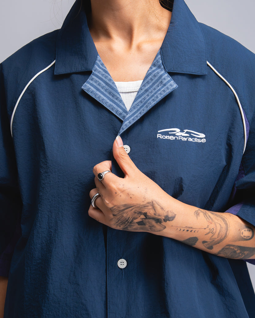Papa Contrast Boxy Shirt Navy - BEV C multi label store