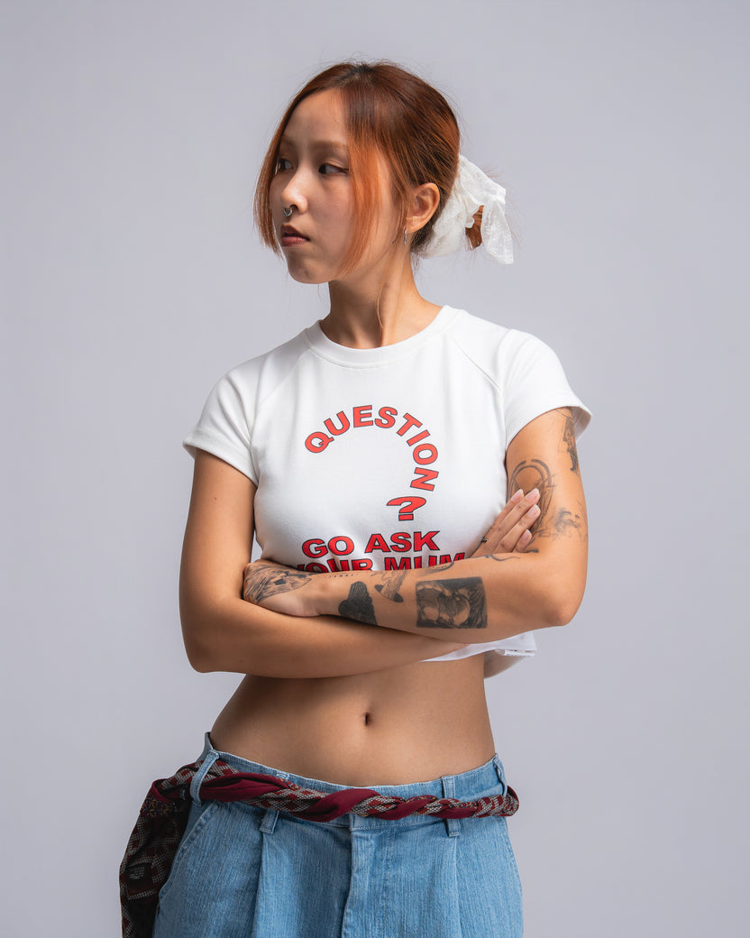 Question Mum Tee WHITE - BEV C multi label store