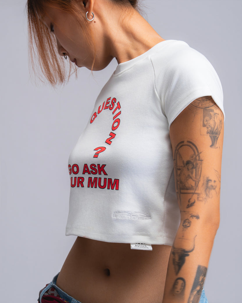 Question Mum Tee WHITE - BEV C multi label store