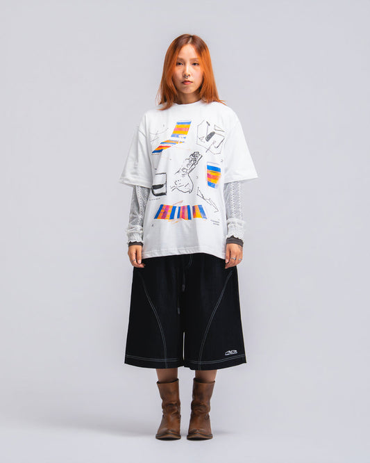 Lazy Chair Tee White - BEV C multi label store