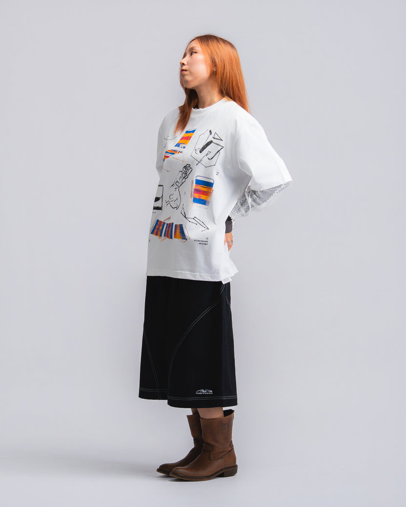 Lazy Chair Tee White - BEV C multi label store