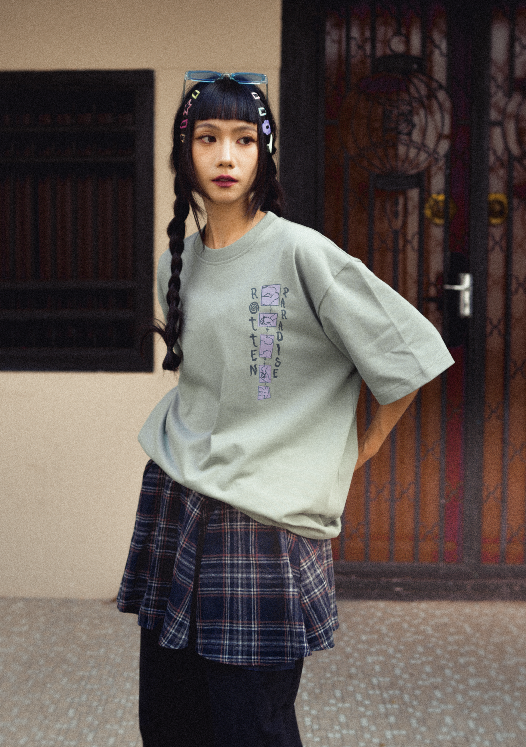 Sunny Beach Tee Green - BEV C multi label store