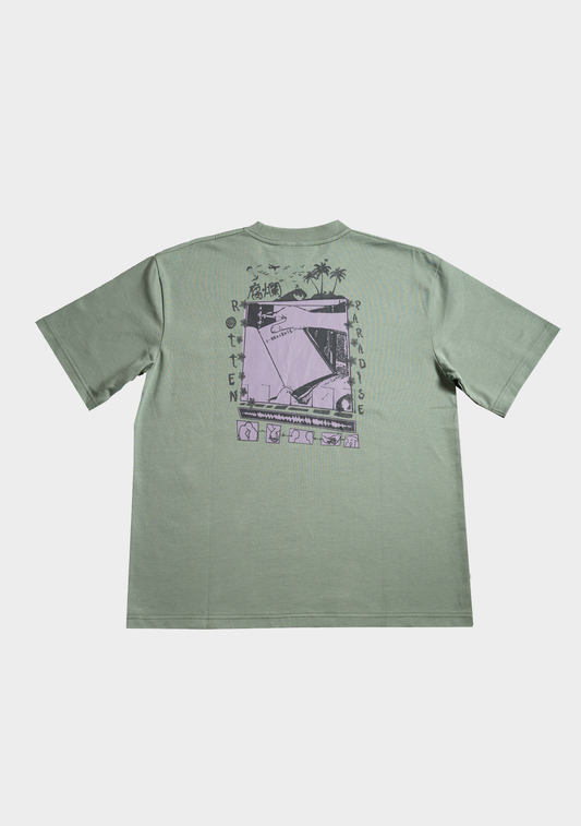 Sunny Beach Tee Green - BEV C multi label store