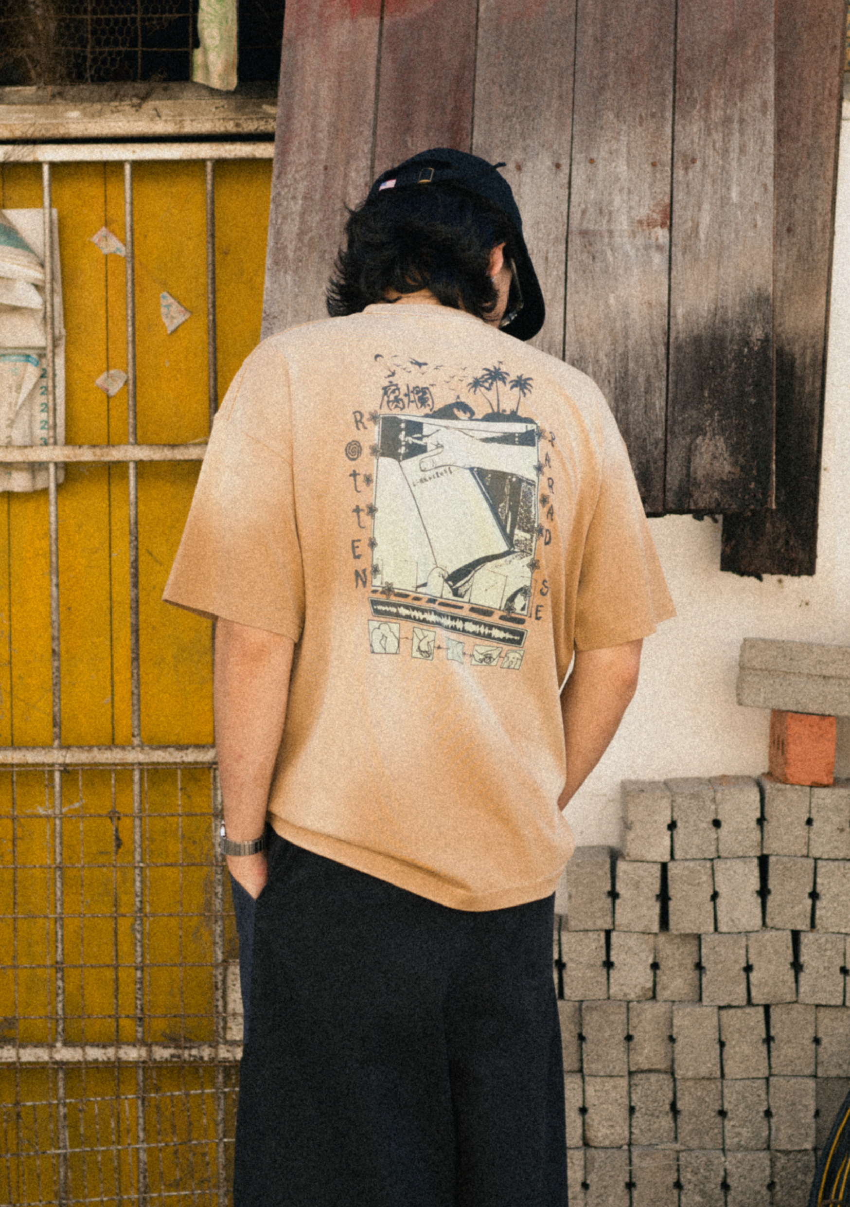 Sunny Beach Tee Washed Beige - BEV C multi label store