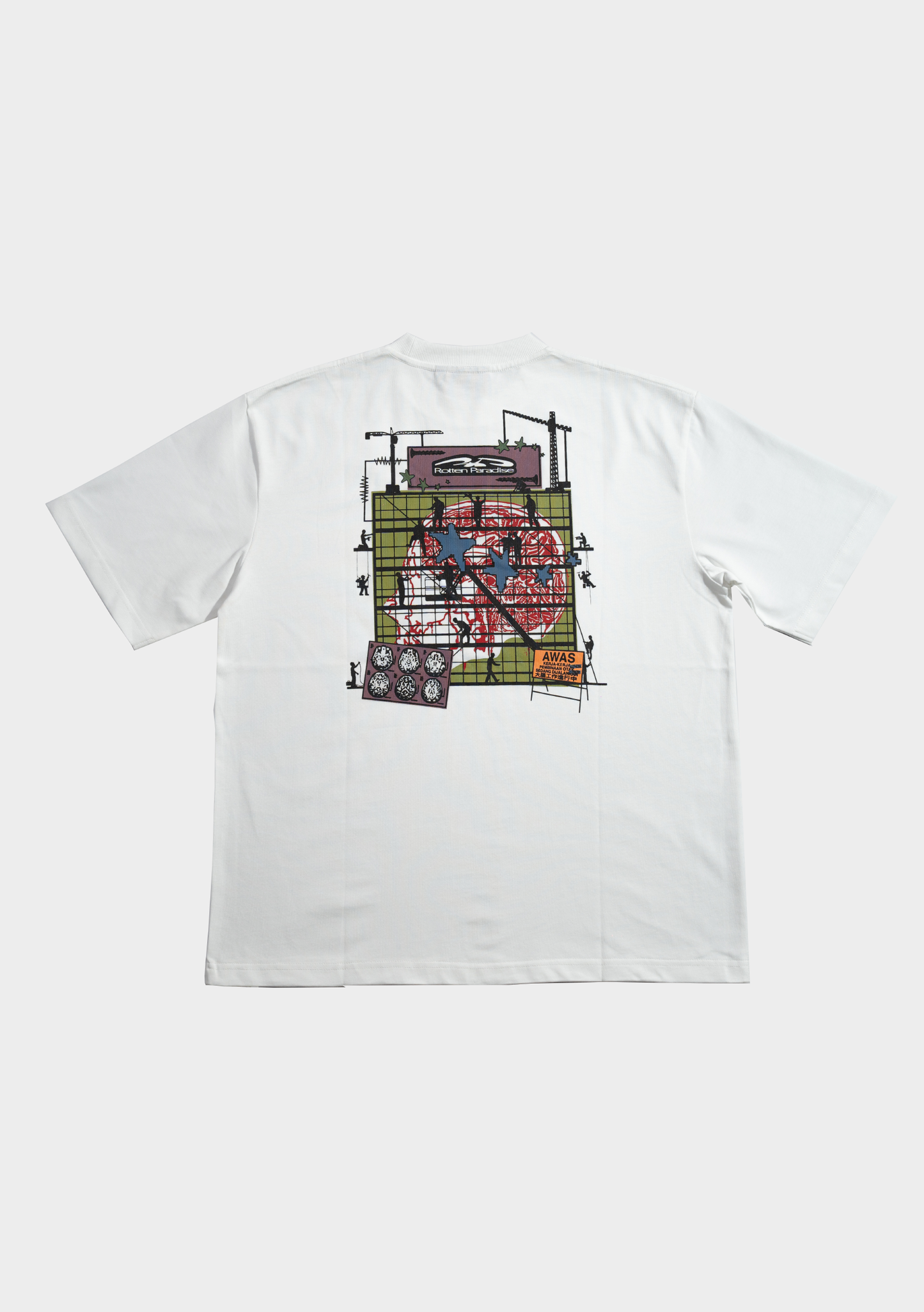 Working Brain Tee White - BEV C multi label store
