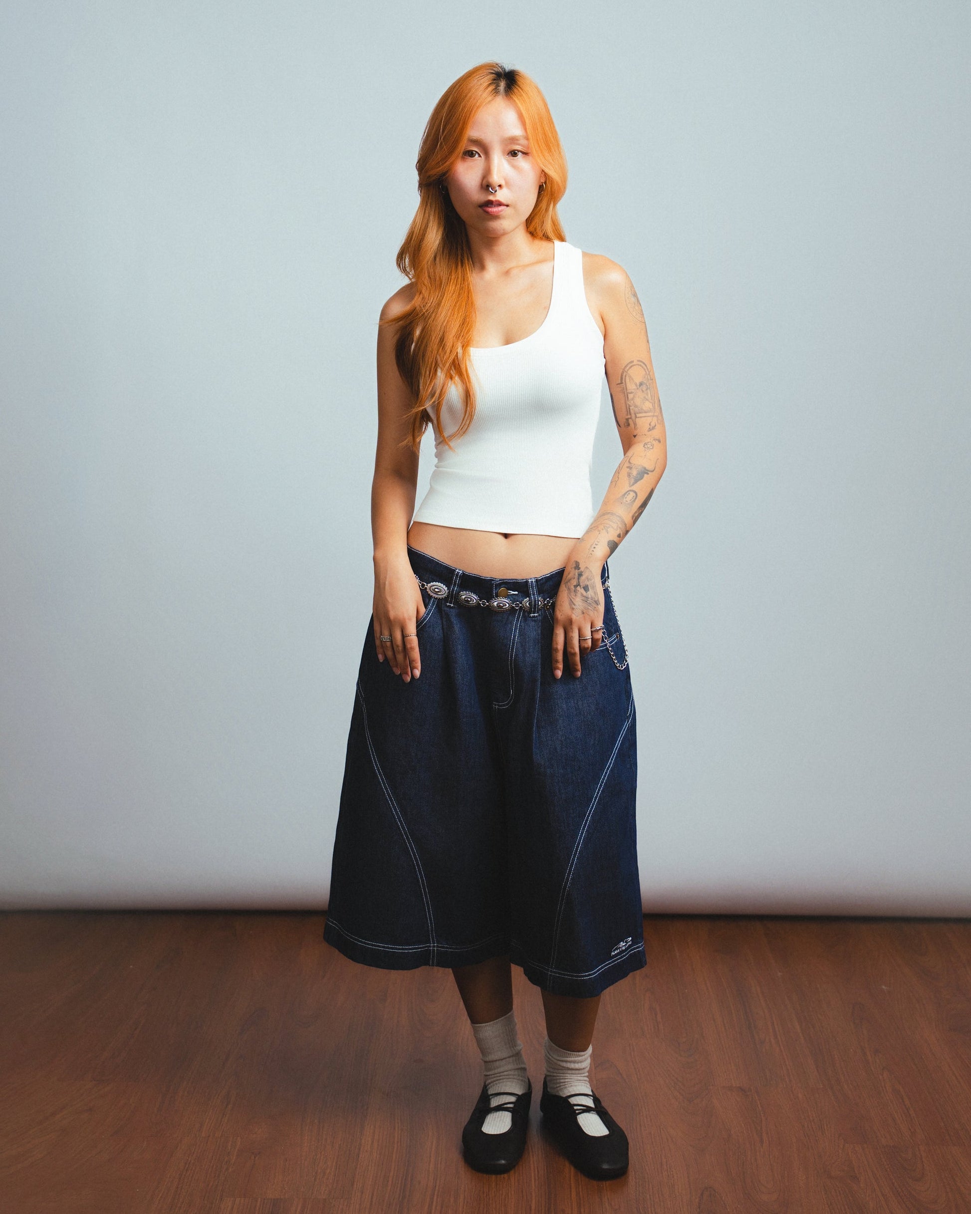 Drift Line Wide Fit Shorts Denim Blue - BEV C multi label store