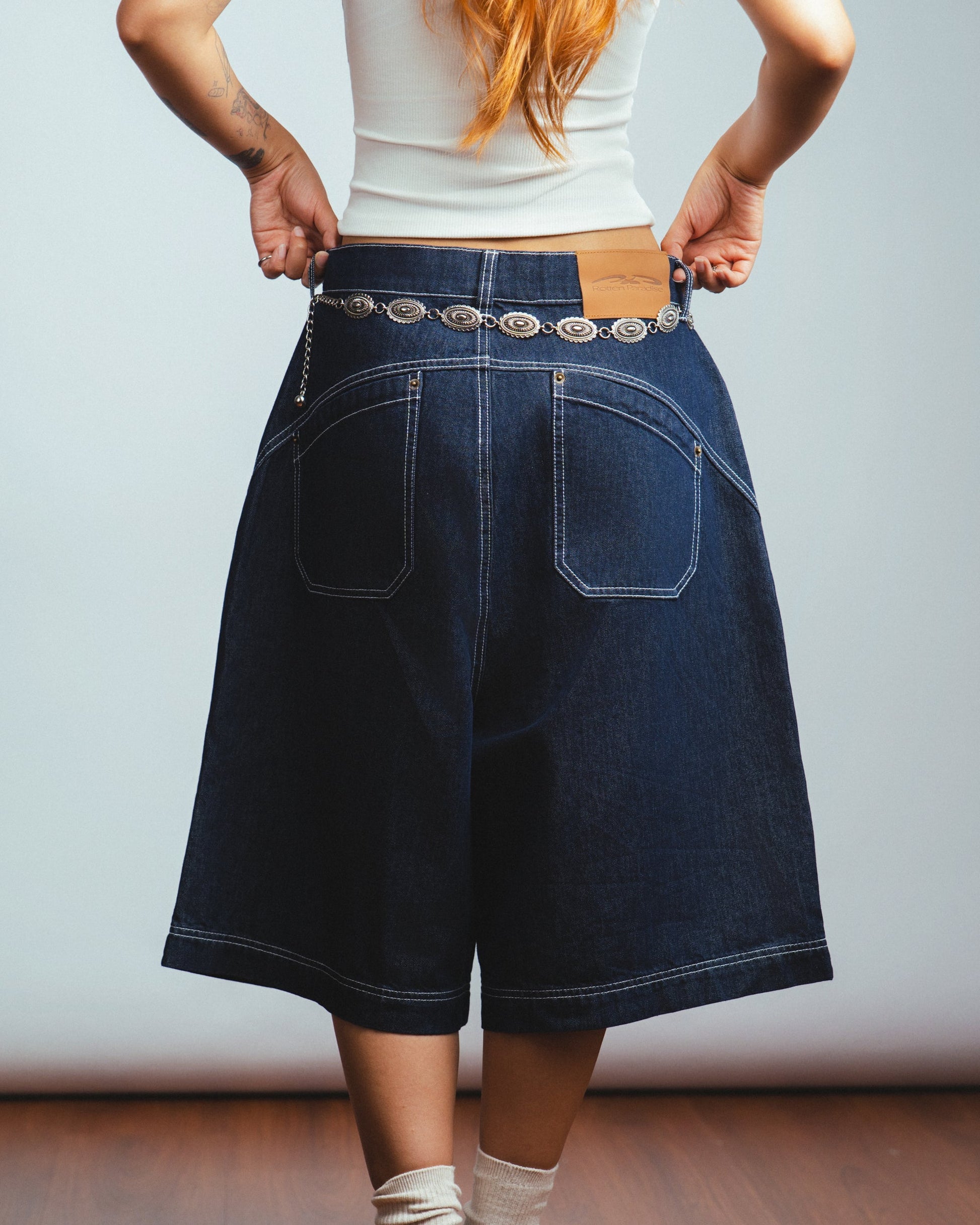 Drift Line Wide Fit Shorts Denim Blue - BEV C multi label store