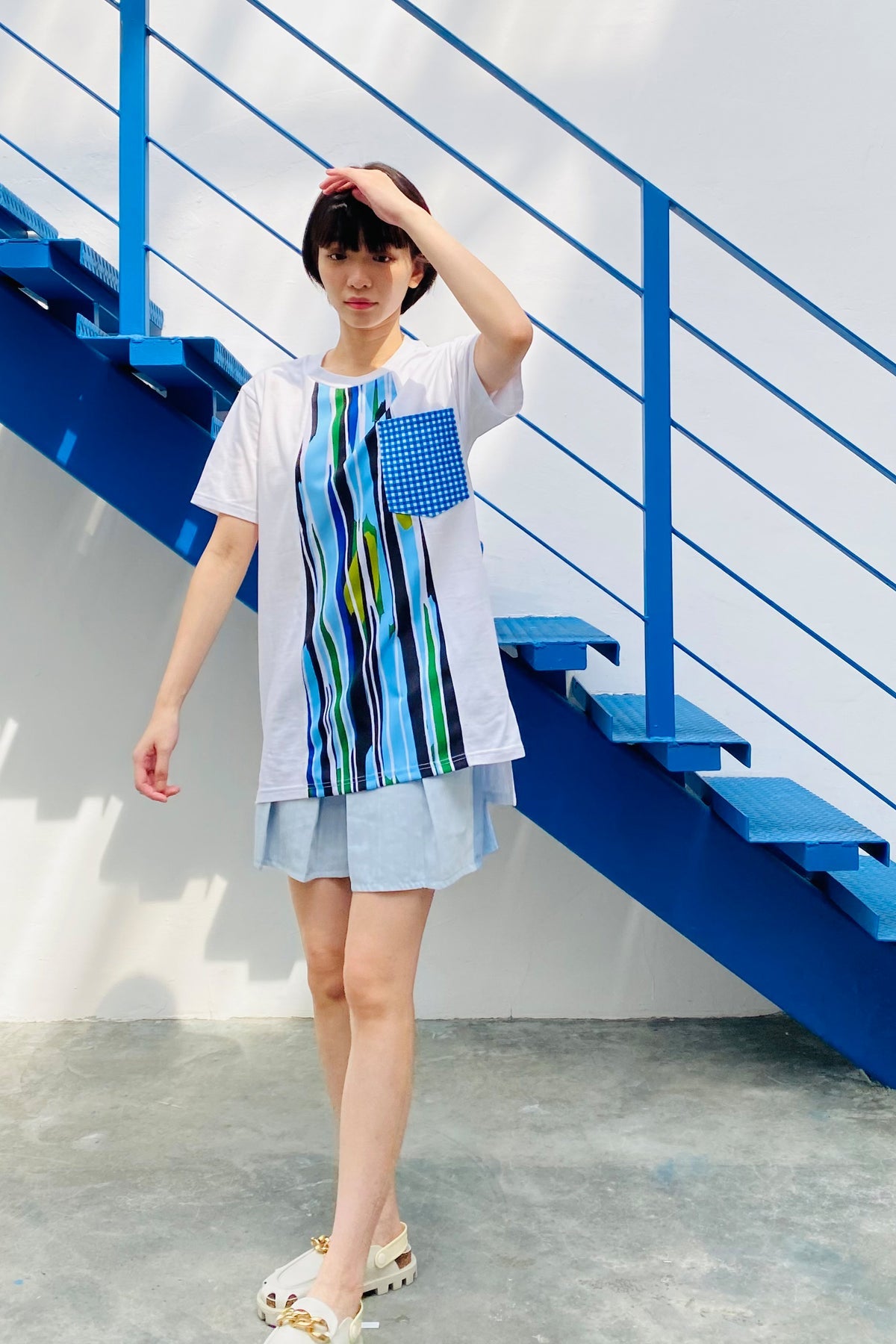 S07 UNISEX TEE || SKYBLUE LEEK - BEV C multi label store