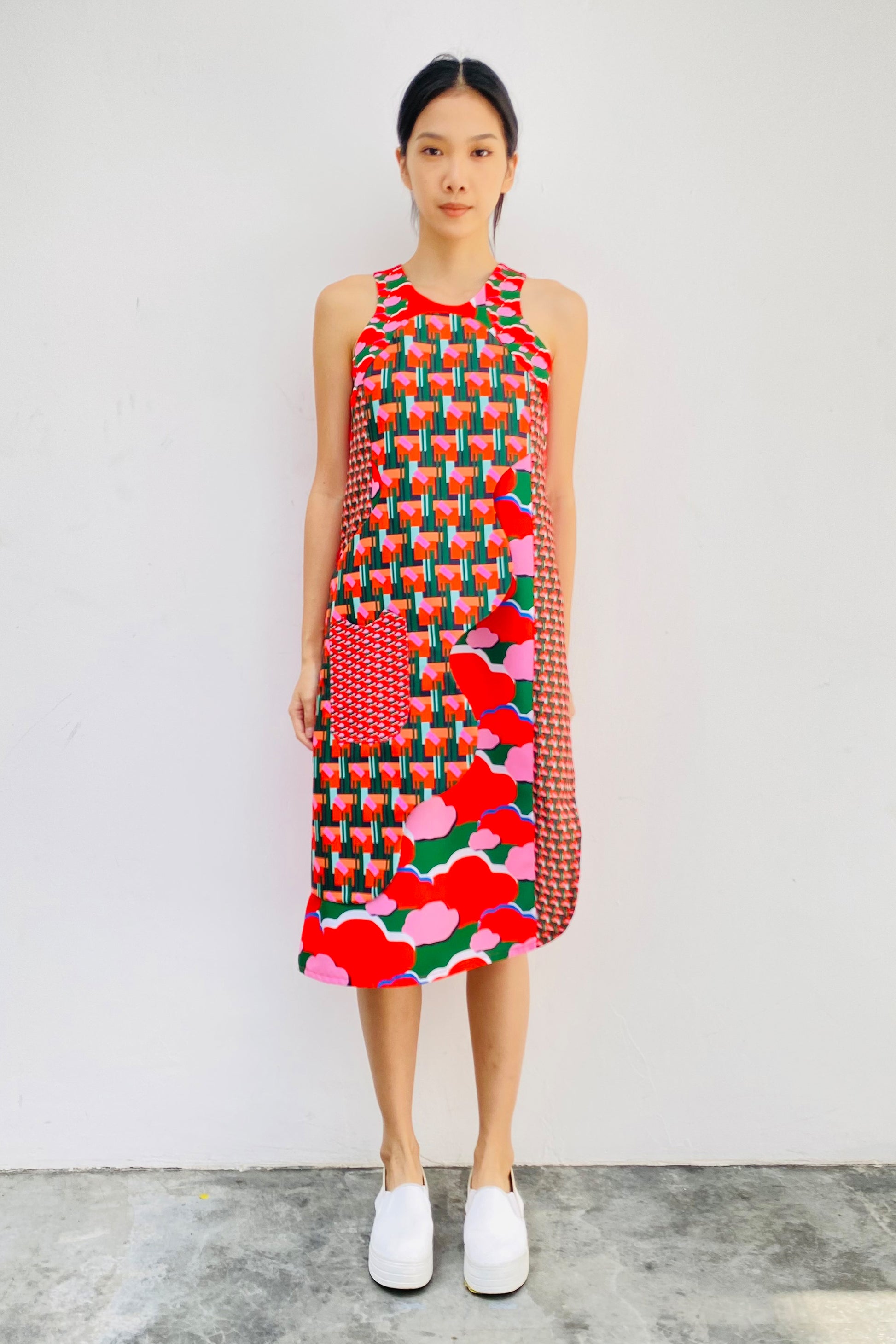 S18 DD03B || CUT IN SALAD BOWL RIPPLE DRESS - BEV C multi label store