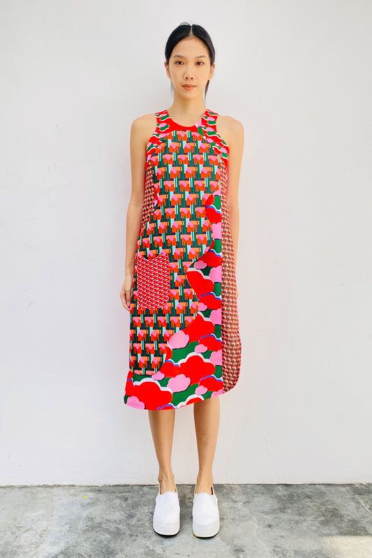 S18 DD03B || CUT IN SALAD BOWL RIPPLE DRESS - BEV C multi label store