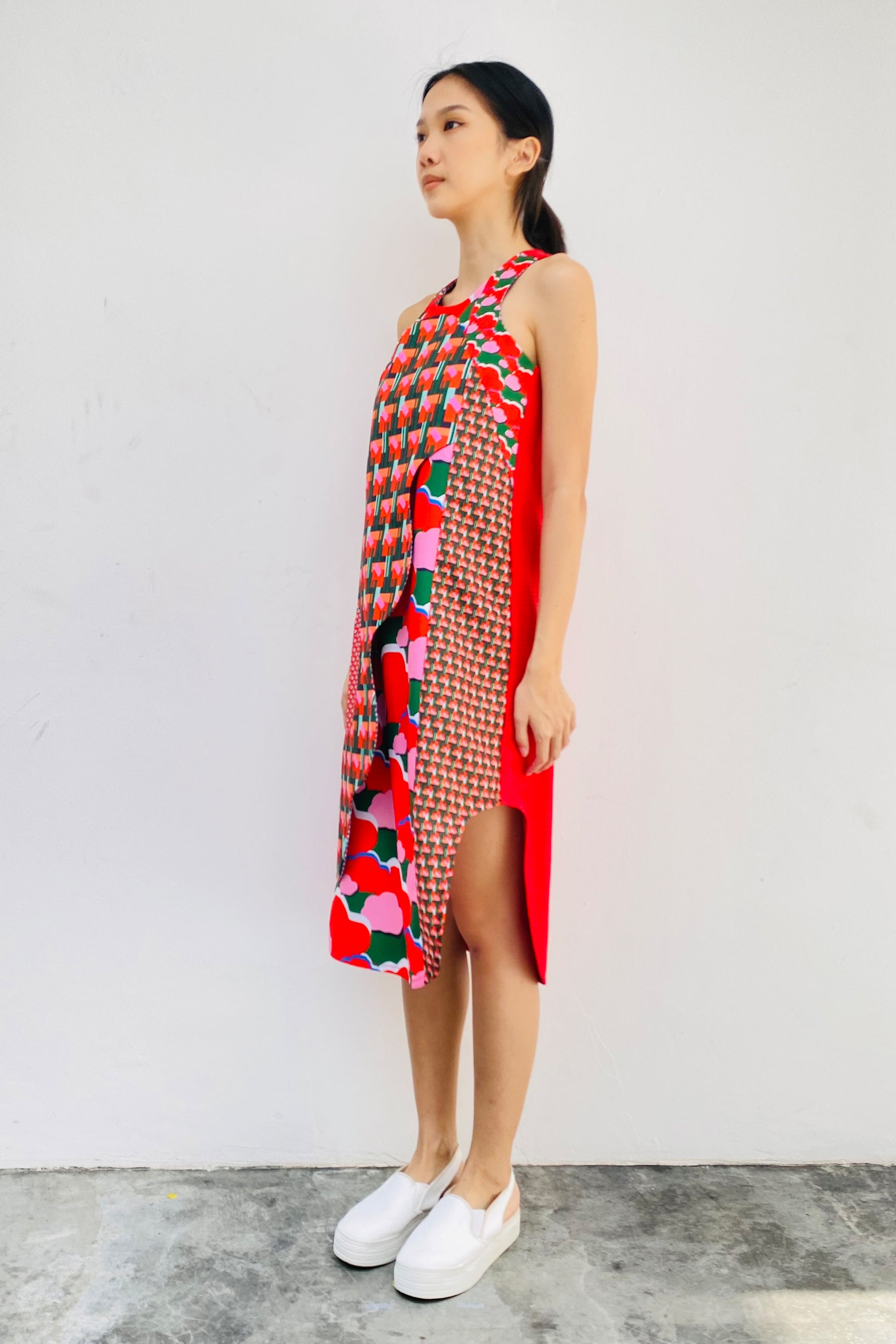 S18 DD03B || CUT IN SALAD BOWL RIPPLE DRESS - BEV C multi label store