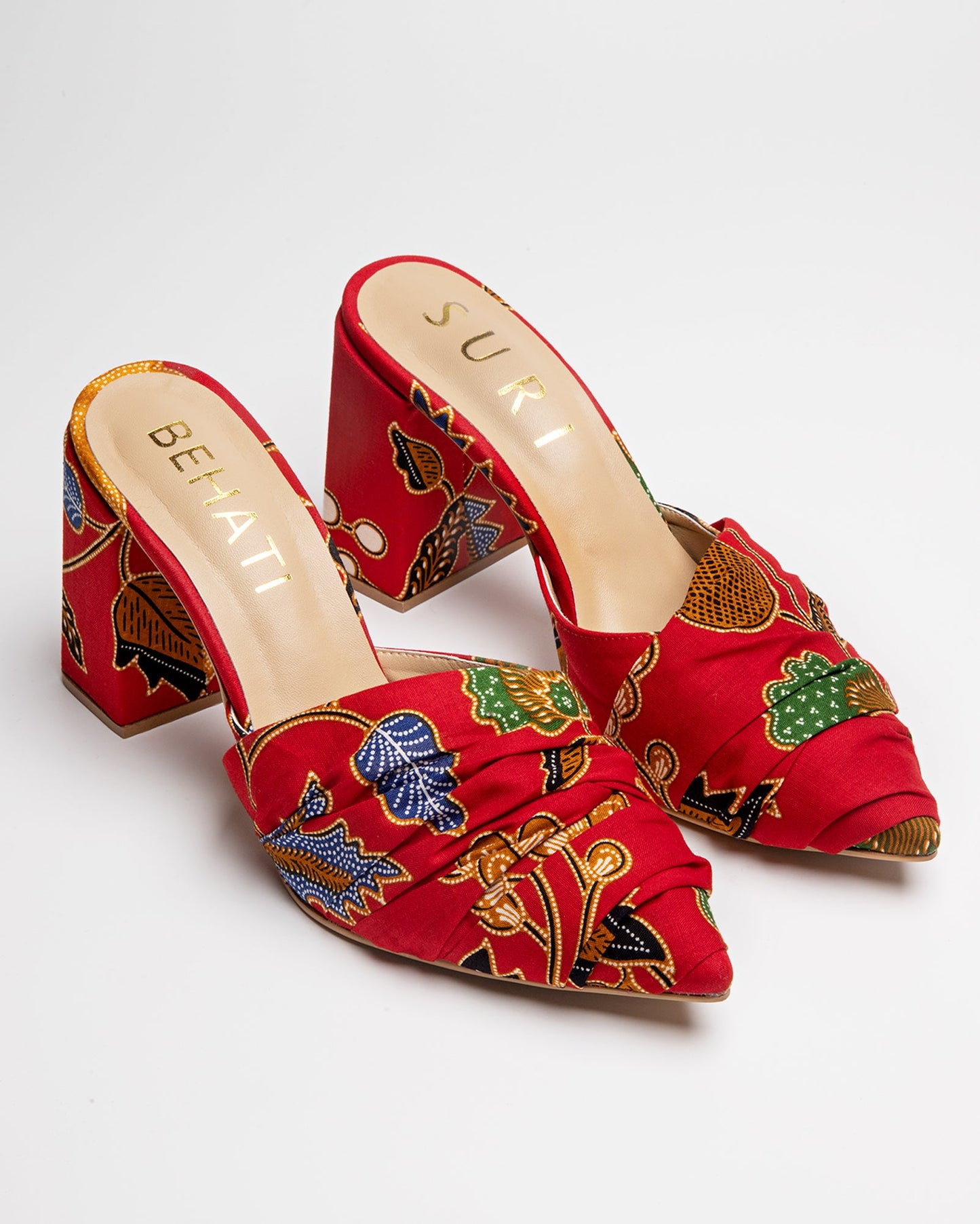 Batik Block Heel - BEV C multi label store