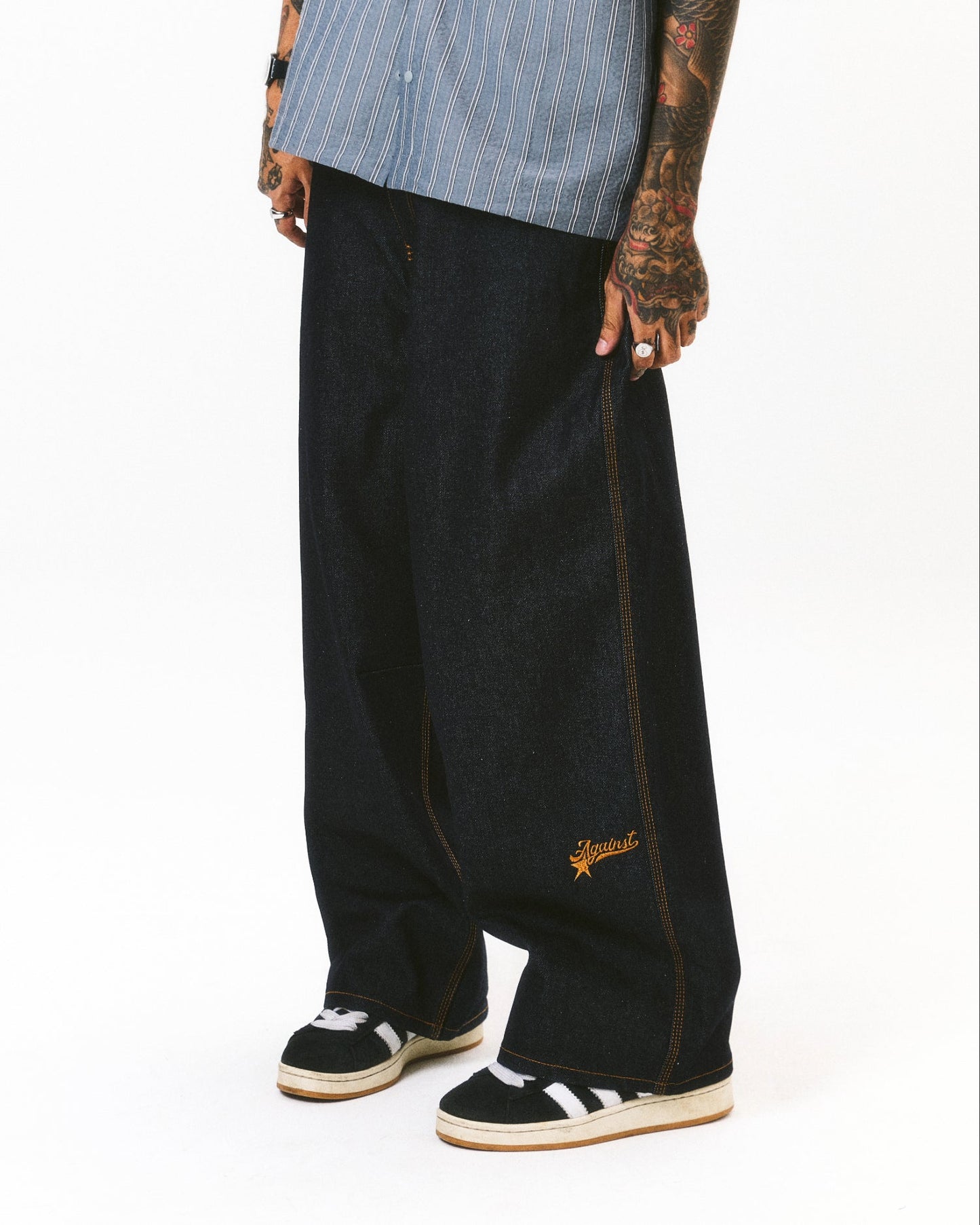 STAR LOGO RAW JEANS - BEV C multi label store