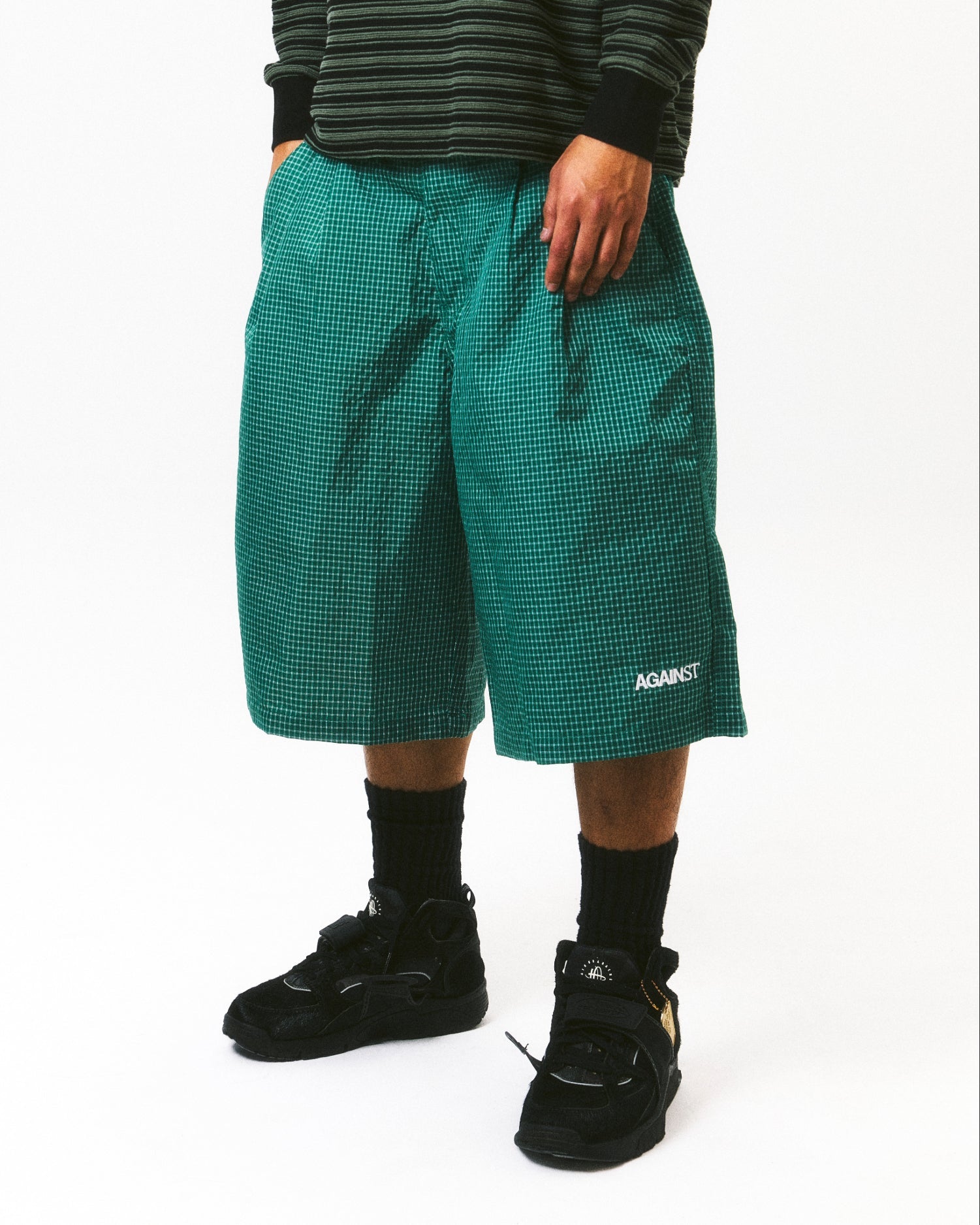 NYLON RIPSTOP MONEY SHORTS GREEN - BEV C multi label store