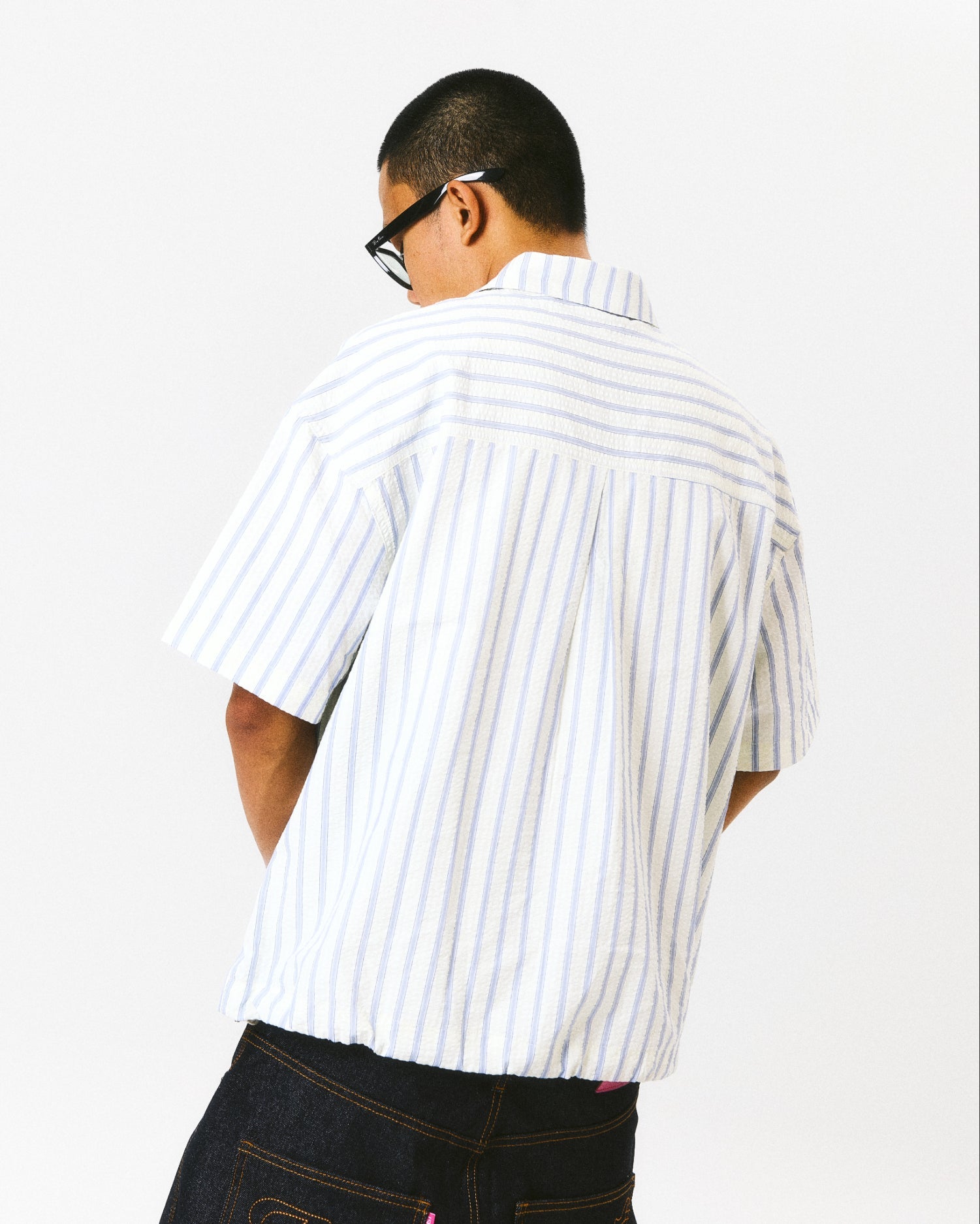 STRIPE STANDARD SHIRT WHITE - BEV C multi label store