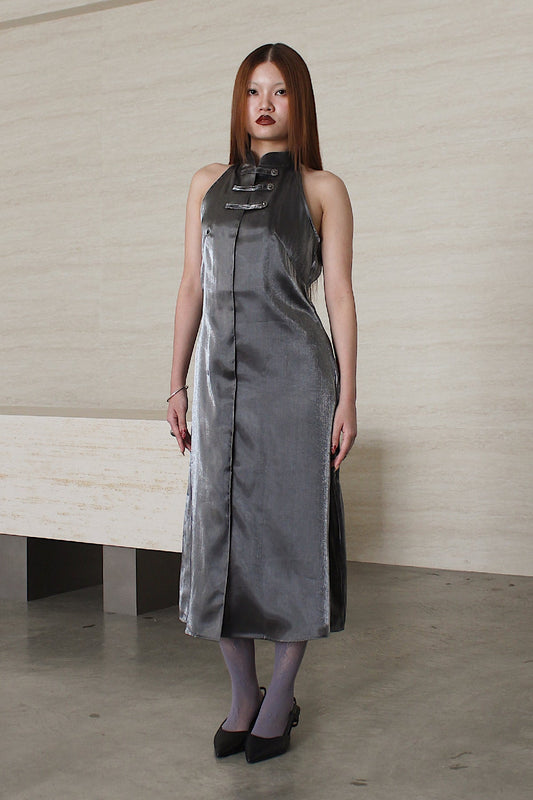 Halter Jewel Dress - Silver - BEV C multi label store