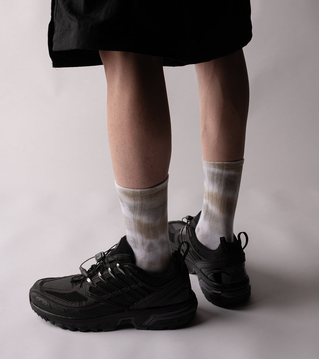 Spray Dye Crew Casual Socks - Drip Sand - BEV C multi label store