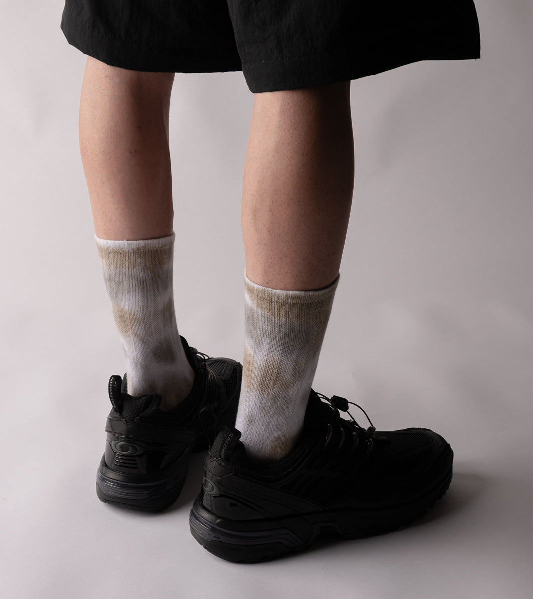 Spray Dye Crew Casual Socks - Drip Sand - BEV C multi label store