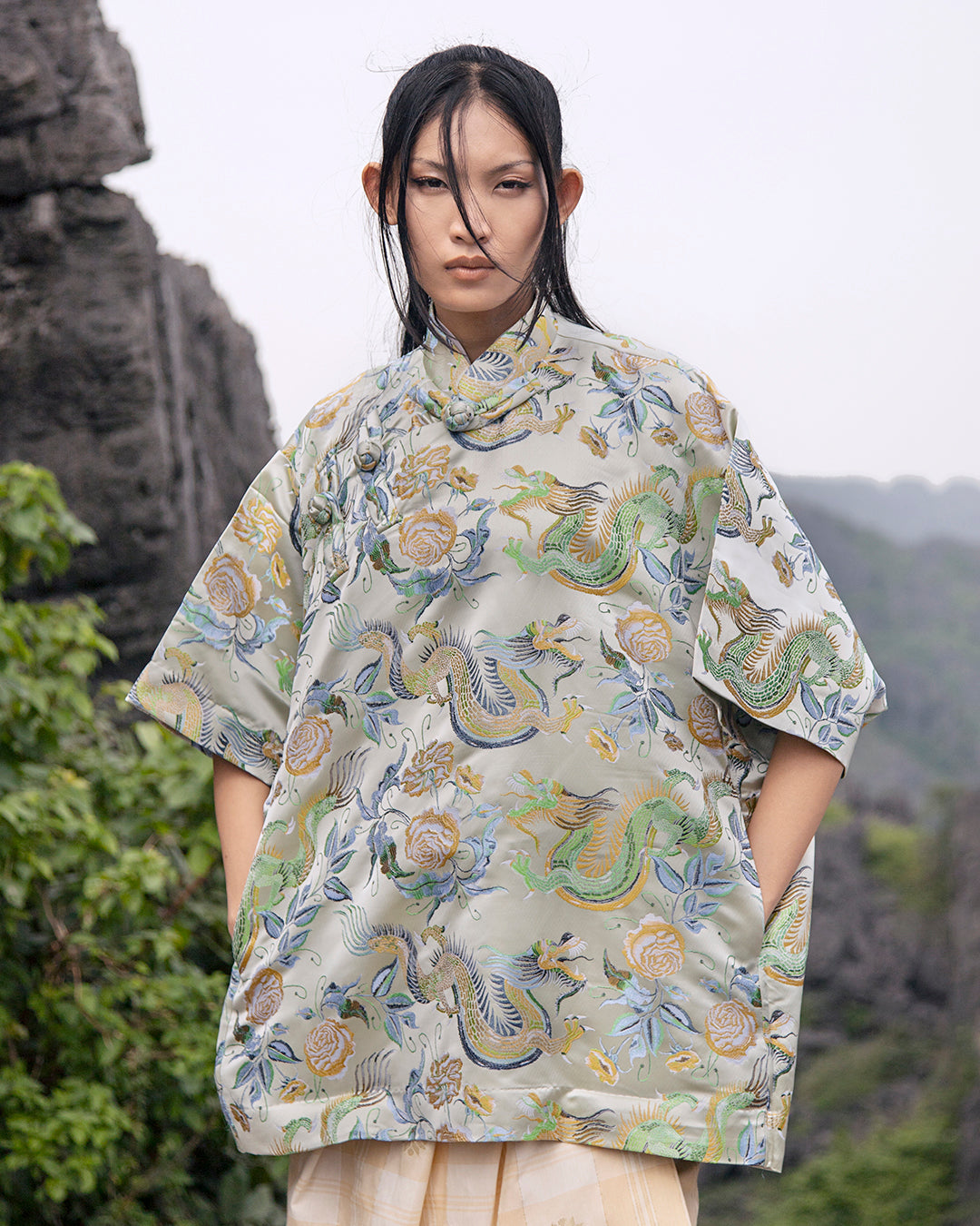 Qipao Oversaiz (Sage Dragon) - BEV C multi label store