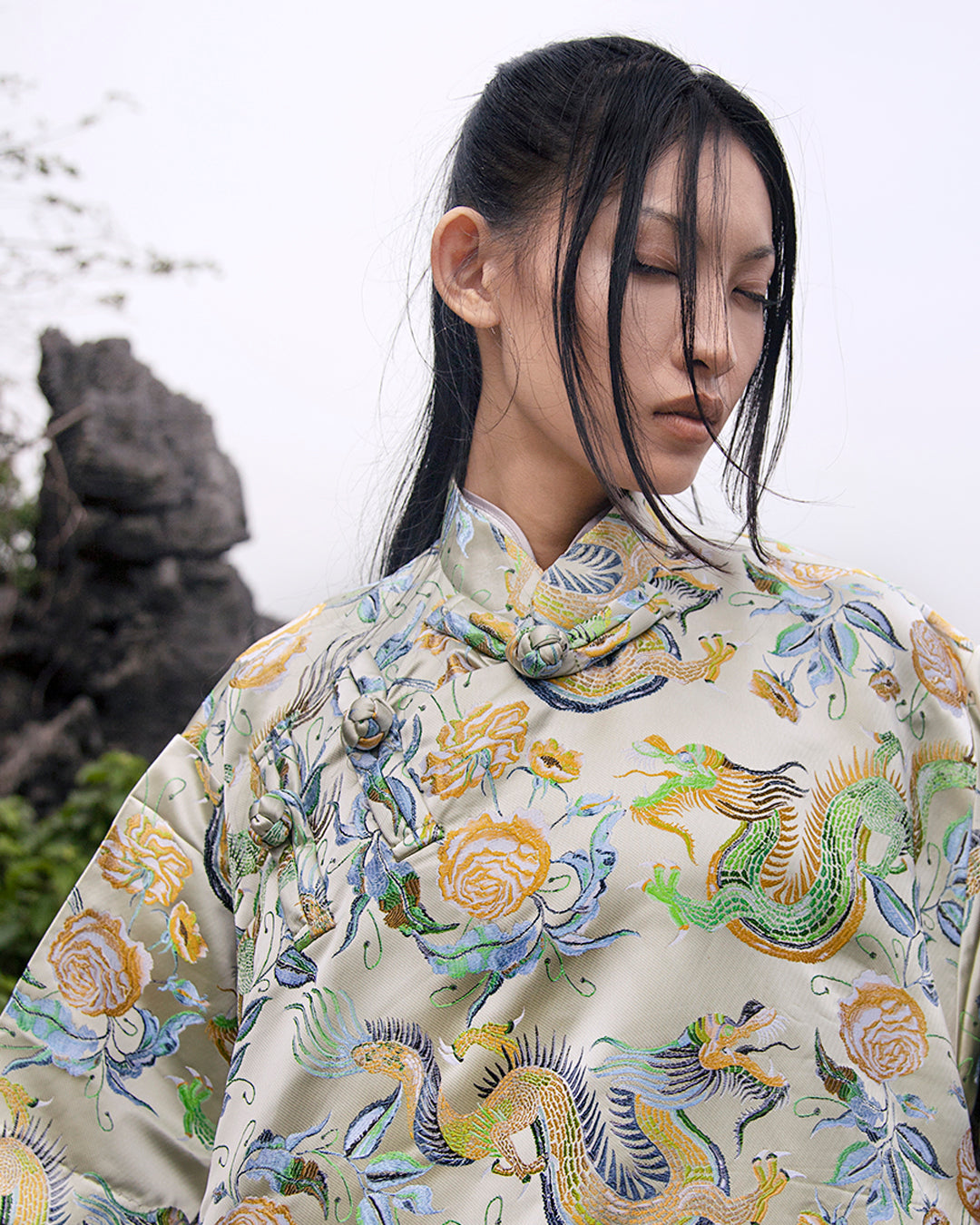 Qipao Oversaiz (Sage Dragon) - BEV C multi label store