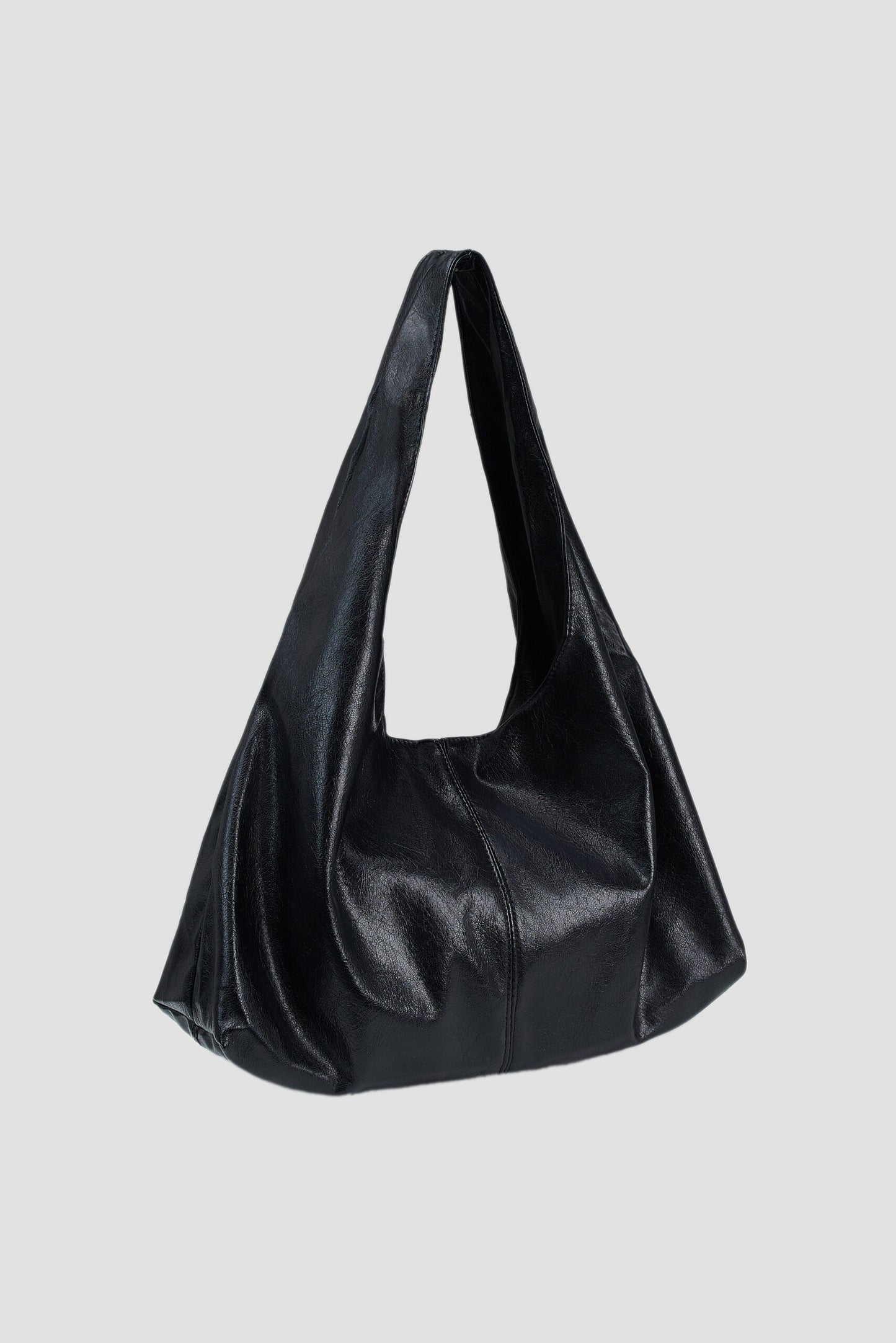 Triangle Leather Tote (Black) - BEV C multi label store