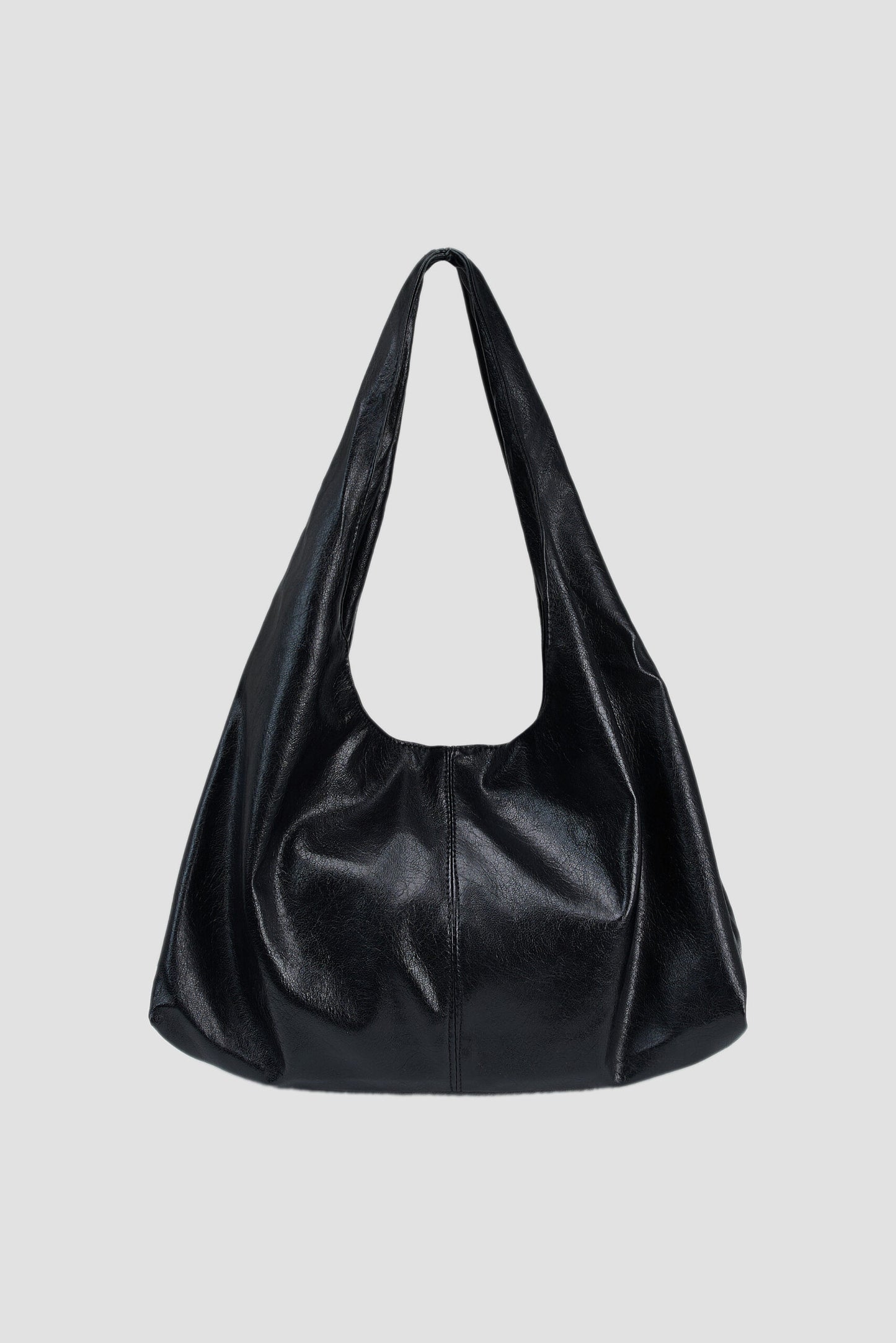 Triangle Leather Tote (Black) - BEV C multi label store