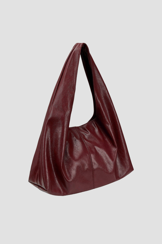 Triangle Leather Tote (Maroon) - BEV C multi label store