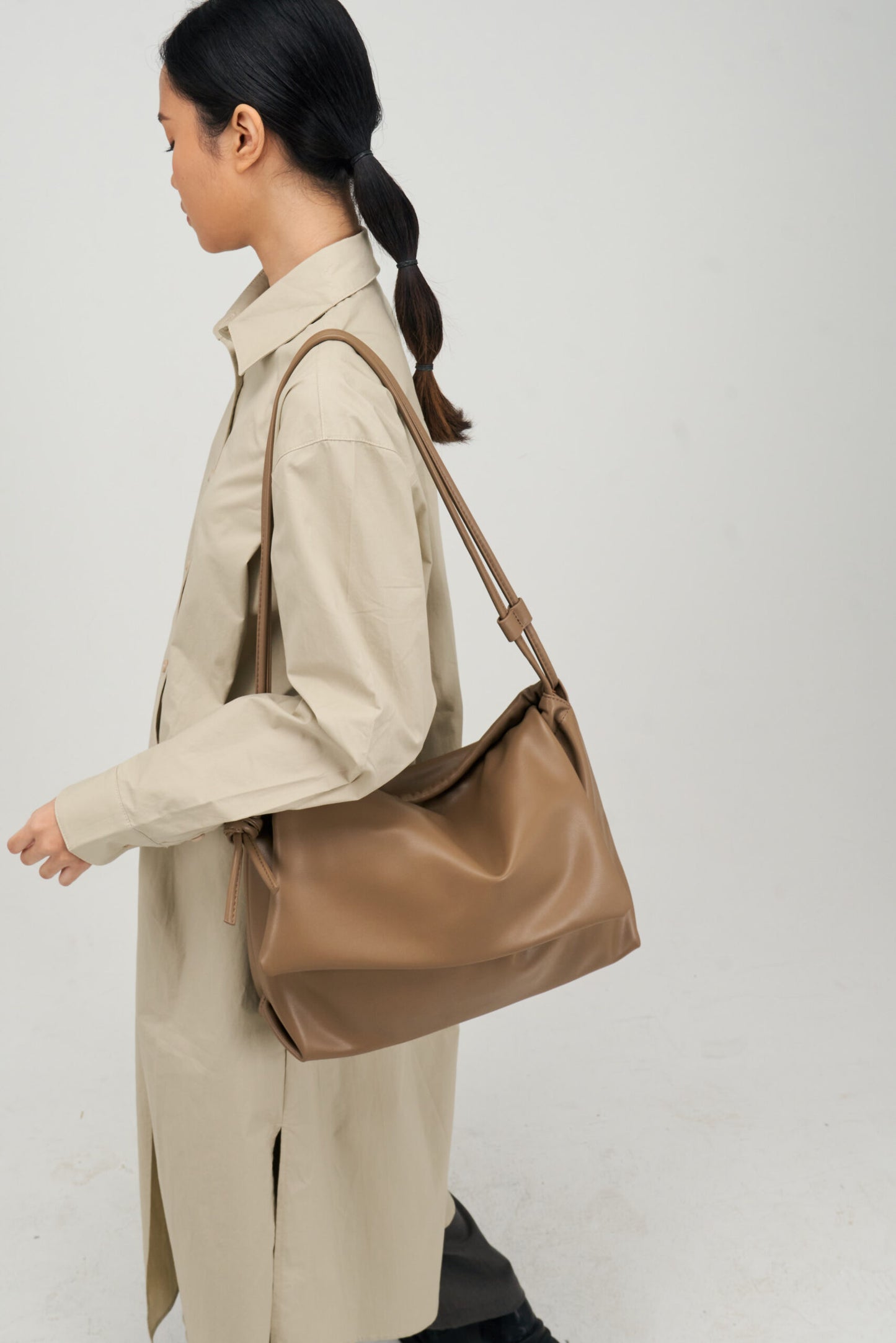Double Strap Envelope Leather Bag (Mud) - BEV C multi label store