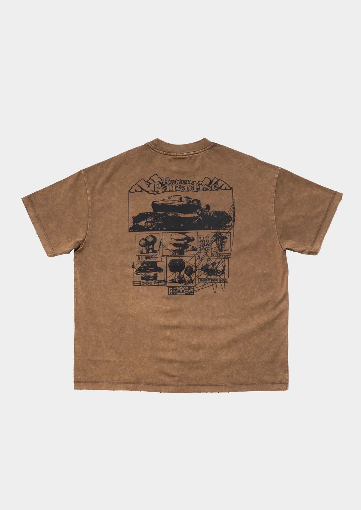 MOUNTAIN TEE WASHED IN BROWN - BEV C multi label store