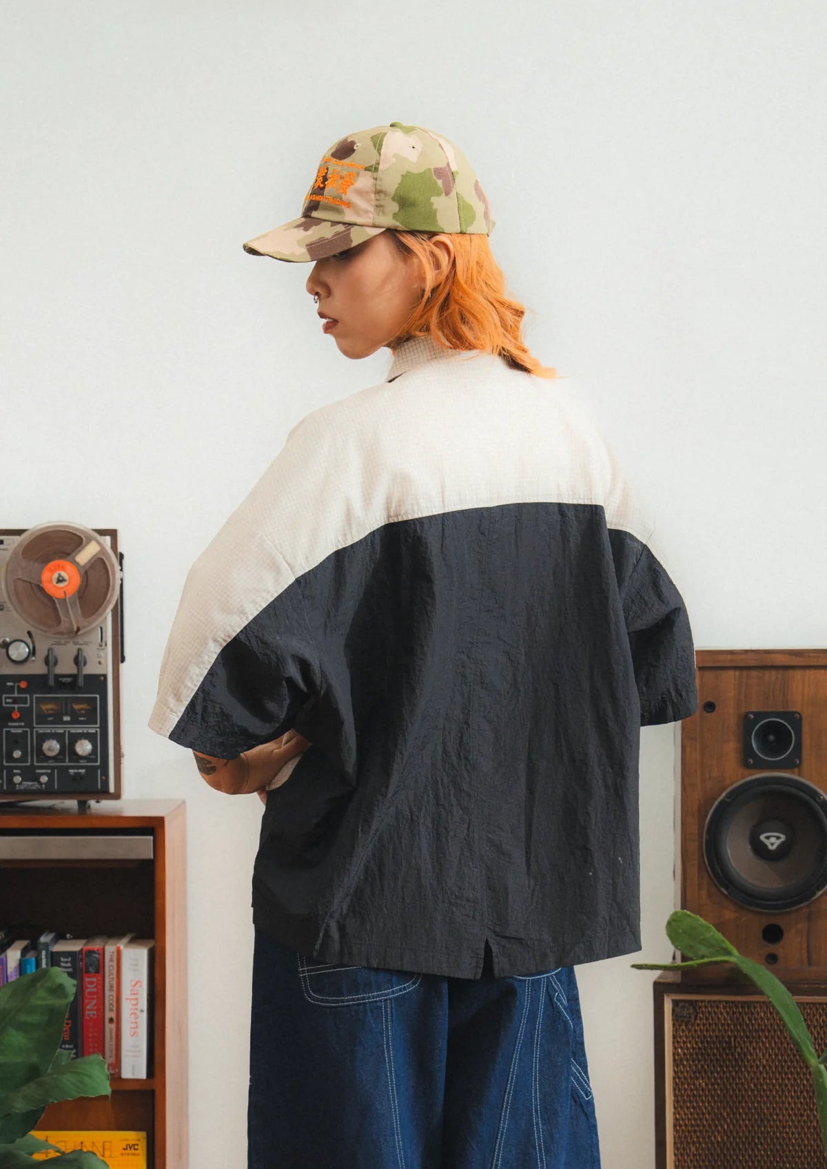 CHECKERED BOXY SHIRT CREAM - BEV C multi label store