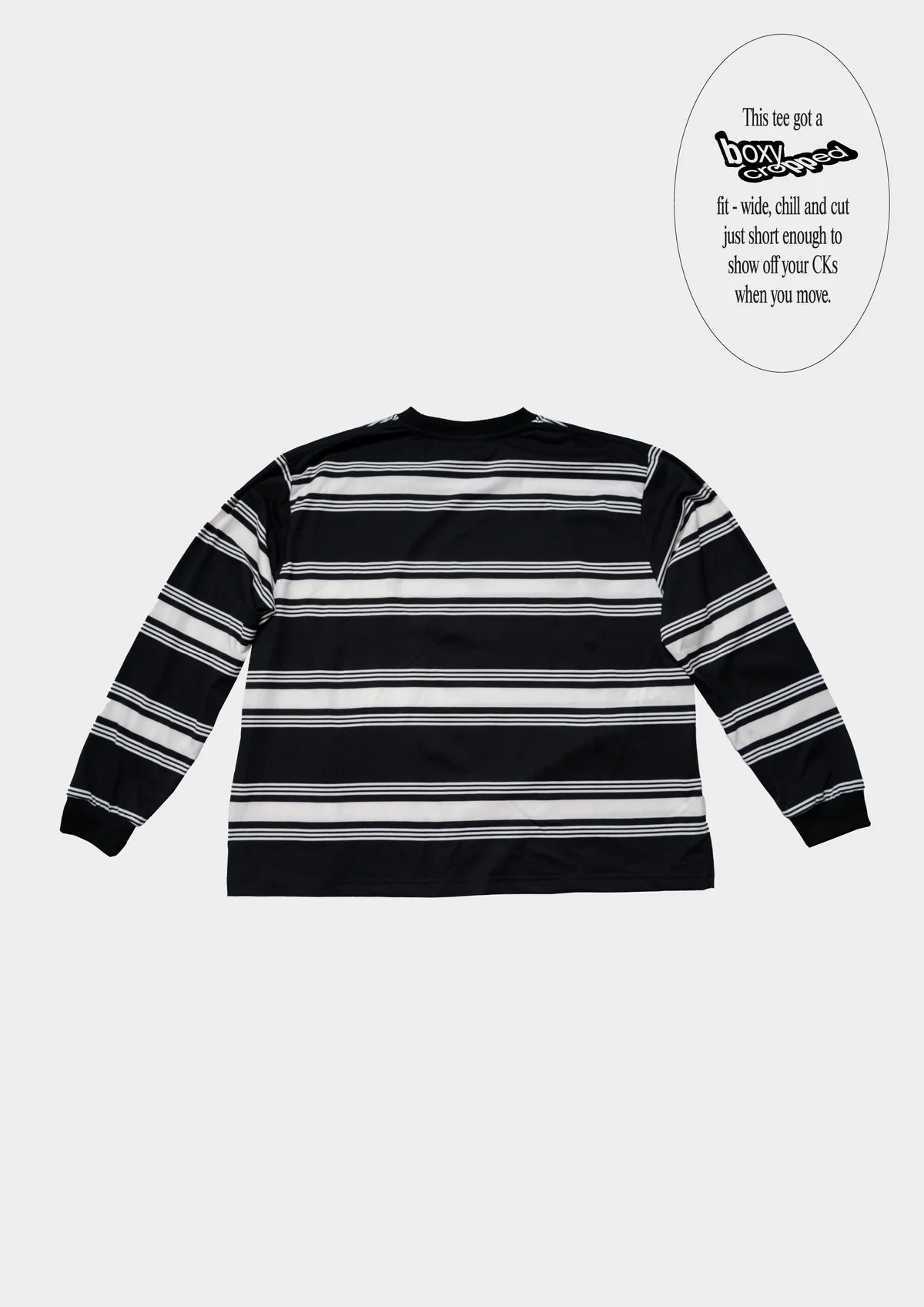 LOGO STRIPE CROPPED L/S TEE IN BLACK - BEV C multi label store