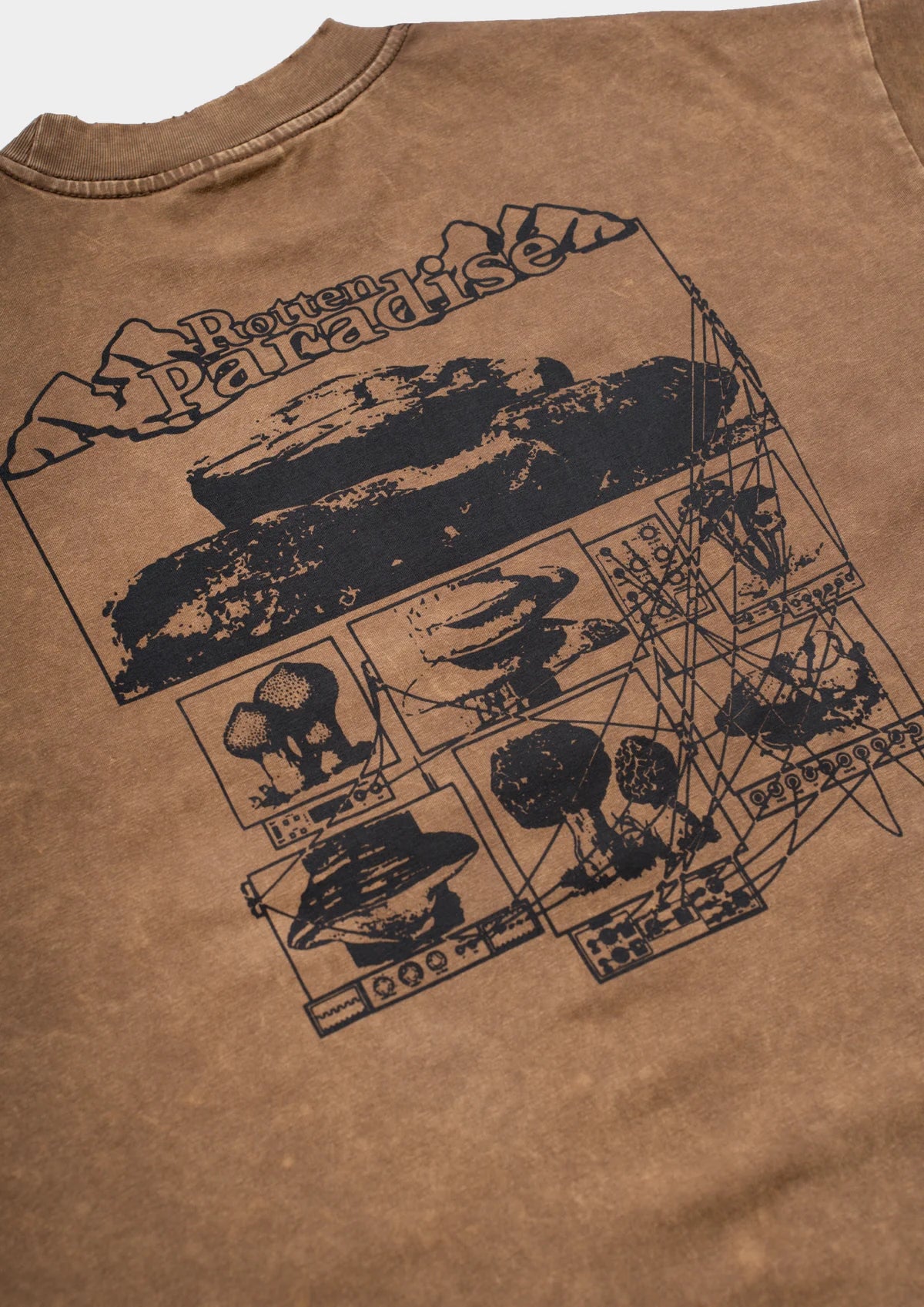 MOUNTAIN TEE WASHED IN BROWN - BEV C multi label store