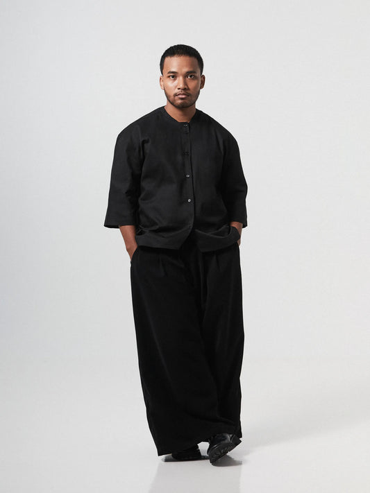 SLEEK ZEN TAILORED SHIRT - BLACK - BEV C multi label store