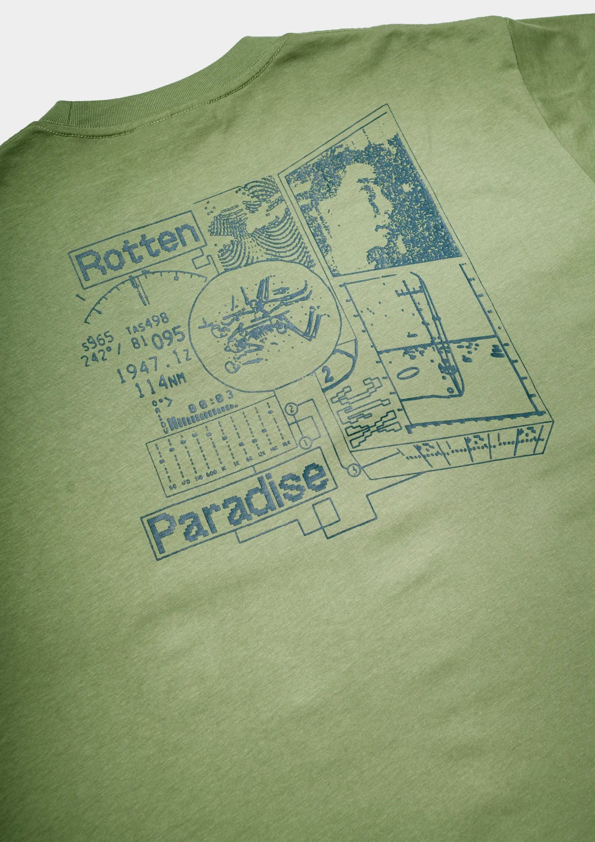 FREQUENCY CROPPED TEE IN GREEN - BEV C multi label store