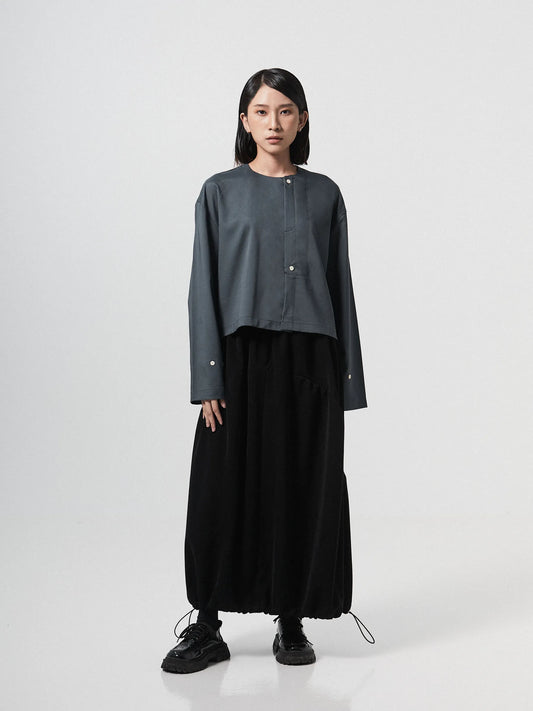 KAREEM PLACKET LONGSLEEVE SHIRT | GREY BLUE - BEV C multi label store